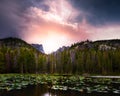 Rocky Mountain Forest and Lake Royalty Free Stock Photo