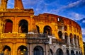 Sunset of Rome Colosseum Royalty Free Stock Photo