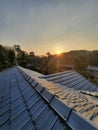 Sunset rooftop view