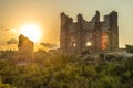 Sunset on the ruins of the ancient city Royalty Free Stock Photo