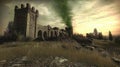 Sunset Ruins, Green Smoke, Battlefield, Post-Apocalyptic, Game Royalty Free Stock Photo