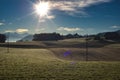 Sunset on a rural country fields