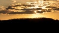 Sunset at rural life scenery. Rural landscape. Eucalyptus trees.