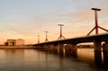 Sunset at RÃÂ¡kÃÂ³czi Bridge in Budapest