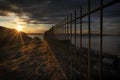 Sunset at the safety railings