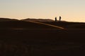 A sunset on the sahara desert Royalty Free Stock Photo