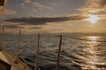 Sunset from a sail boat on Lake Champlain, Vermont Royalty Free Stock Photo