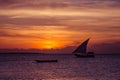 Sunset sail near Zanzibar Island Royalty Free Stock Photo