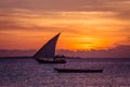 Sunset sail near Zanzibar Island Royalty Free Stock Photo