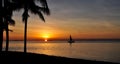 Sunset with sailboat