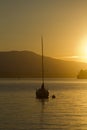 Sunset Sailboat Lake Thun