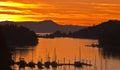 Sunset Sailboat Silhouettes Image