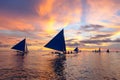 Sunset Sailing on Paraw Boats - Boracay Island, Philippines