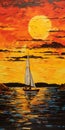 Sunset Sails: A Contemporary Canadian Art Mural Painting
