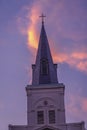 Sunset Saint Louis Cathedral Facade New Oreleans Louisiana