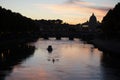 The sunset with the Saint Peters Basilica Royalty Free Stock Photo