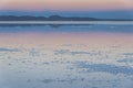 Sunset in the Salar de Uyuni near Colchani. It is the largest salt flat in the World UNESCO World Heritage Site - Bolivia