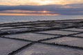 Sunset at salination fields Fuencaliente at La Palma, Canary Islands