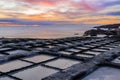 Sunset at salination fields Fuencaliente at La Palma, Canary Islands Royalty Free Stock Photo