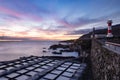 Sunset at salination fields Fuencaliente at La Palma, Canary Islands Royalty Free Stock Photo