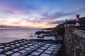 Sunset at salination fields Fuencaliente at La Palma, Canary Islands