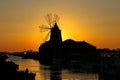 Sunset saline marsala summer Sicily windmill