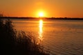 Sunset at Salt lake in Eupatoria, Crimea Royalty Free Stock Photo