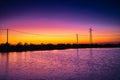 Sunset on saltpan Royalty Free Stock Photo