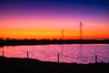 Sunset on saltpan Royalty Free Stock Photo