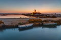 Sunset at the saltpans of Marsala Royalty Free Stock Photo