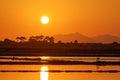 Sunset at the saltpans of Trapani