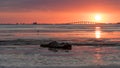 Sunset, San Carlos Bay, Bunche Beach Preserve, Florida Royalty Free Stock Photo