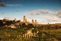 Sunset in San Gimignano Royalty Free Stock Photo