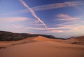 Sunset at sand dunes Royalty Free Stock Photo