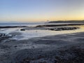 Sunset on the sandy beach Douglas Isle of Man Royalty Free Stock Photo