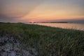 Sunset on the sandy beach Shallow Bay Royalty Free Stock Photo