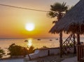 Sunset on Sani beach, Kassandra peninsula, Chalkidiki, Greece