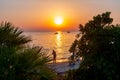 Sunset on Sani beach, Kassandra peninsula, Chalkidiki, Greece