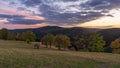 Sunset in Sankt Andreasberg, National Park Harz, Lower Saxony, G Royalty Free Stock Photo