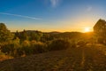 Sunset in Sankt Andreasberg, National Park Harz, Lower Saxony, Germany Royalty Free Stock Photo