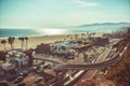 Sunset in Santa Monica monochrome vintage toned