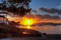 Sunset on Santa Ponsa beach playa, Mallorca, Spain