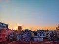 Sunset in Sarajevo with old style buildings skyline with interesting retro architecture and atmosphere caught on camera Royalty Free Stock Photo