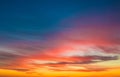 Sunset scene background, colorful sky with soft clouds Royalty Free Stock Photo