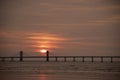 Sunset Scene with Bandra Worli Sea link background, Mumbai Royalty Free Stock Photo