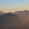 Sunset scene in the Bernese Oberland. Royalty Free Stock Photo