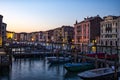 Sunset scene on Canal Grande in Venice Royalty Free Stock Photo