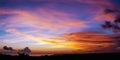 Sunset scene colourful clouds and sky dusk time in Tobago