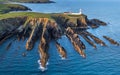 Sunset scene at Galley Head Lighthouse in County Cork Ireland Royalty Free Stock Photo