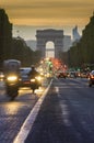 Sunset scene in Paris city. Royalty Free Stock Photo